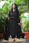 Midnight Petal Embroidered Set