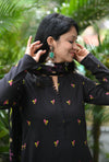 Midnight Petal Embroidered Set