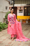 Blossom Peach Jamdani Cotton Suit Set