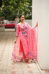 Blossom Peach Jamdani Cotton Suit Set