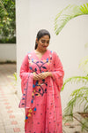 Blossom Peach Jamdani Cotton Suit Set