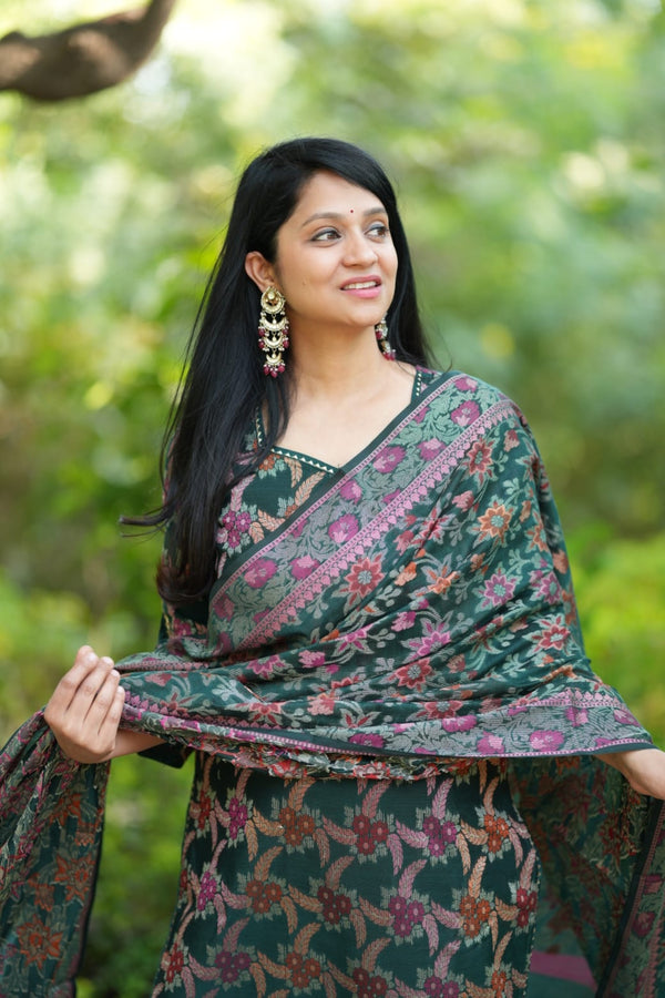 ✨Rajeshwari Premium Banarasi Weaving Suit Set with Dupatta