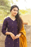 ✨Kashvi Premium Raw Banarasi Silk Zari Buti Suit Set-with mul lining