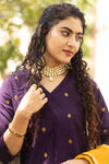 ✨Kashvi Premium Raw Banarasi Silk Zari Buti Suit Set-with mul lining