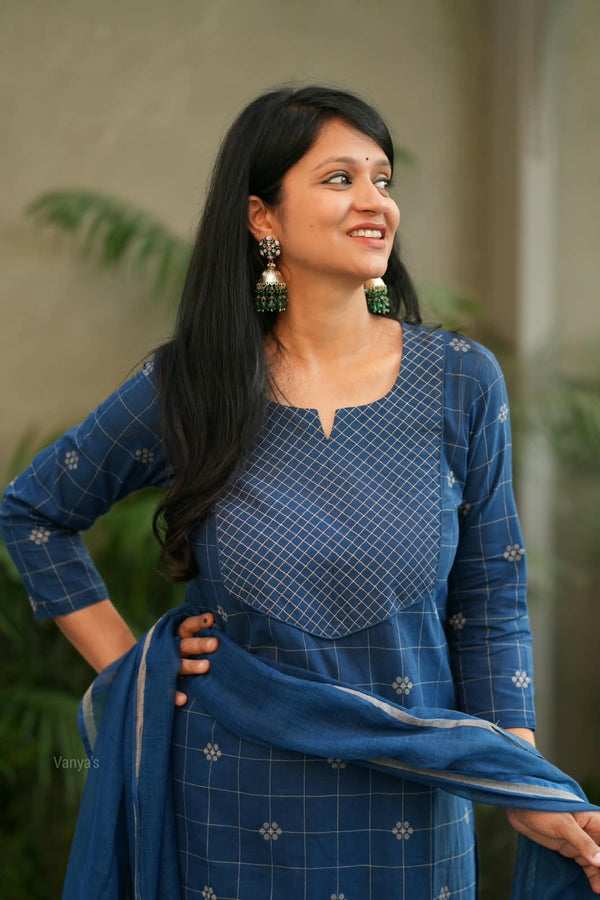 Sutra Pure Handloom Jacquard South Cotton Suit Set