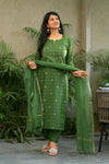 Sutra Pure Handloom Jacquard South Cotton Suit Set