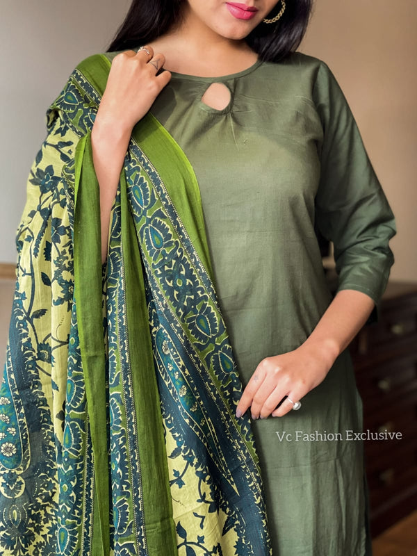 Juniper olive cotton suit sets