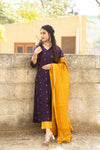 ✨Kashvi Premium Raw Banarasi Silk Zari Buti Suit Set-with mul lining