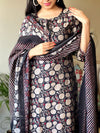 Muslin black soft kurta set-BUY1GET1