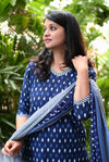 : Indigo Ikat Magic Kurta Set