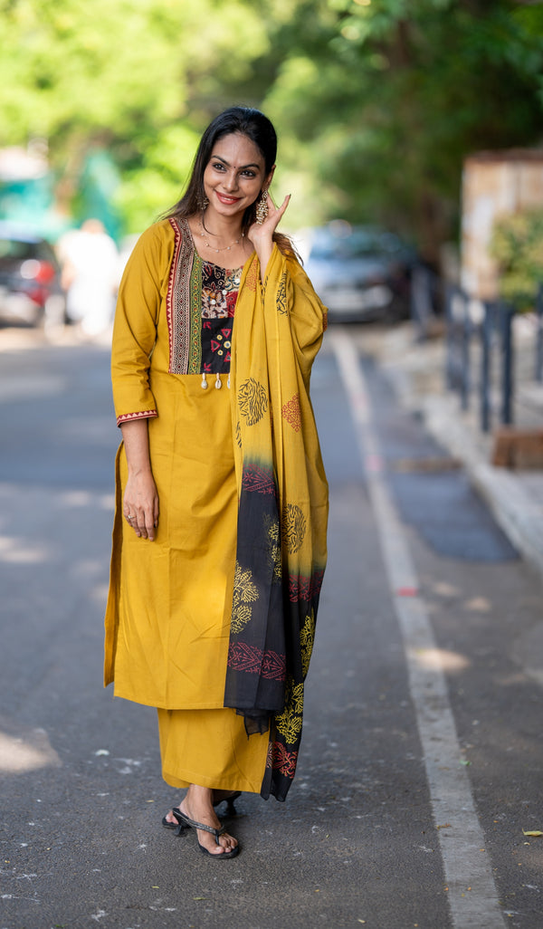 🌟Tassel Tale Heritage Cotton Kurta Set