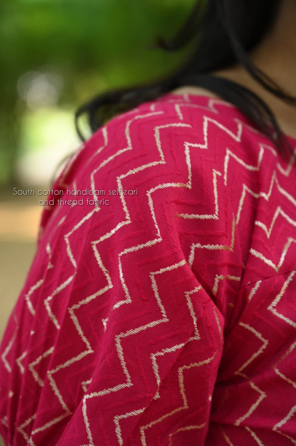 Kyra self south cotton kurta pant sets