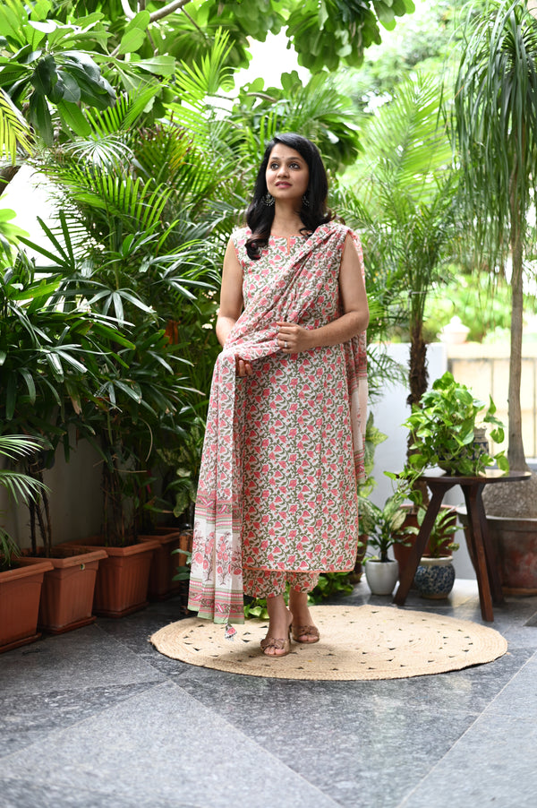 Pankhuri Sleevless Cotton Suit Sets