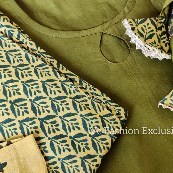 Juniper olive cotton suit sets