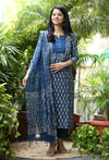 Meharinsha Indigo Bloom Handblock Suit Set 🌿