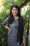 Gauri Grey Ikkat Kurta Suit Set