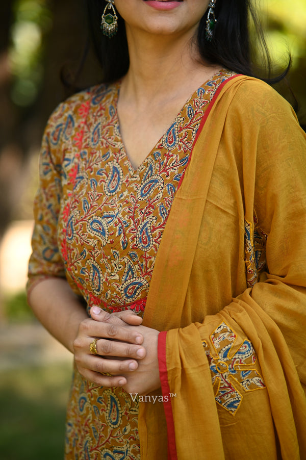 Saavi Ajrak Green Cotton Suit Sets