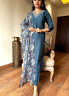 Blue hue silk suits