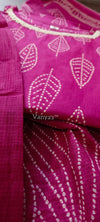 Bloom pink cotton discharge print suit sets