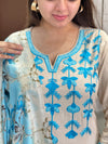 Khadi cotton embroidery suit sets-Buy1Get1