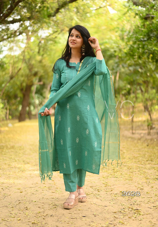 South Arrow Pure Handloom weaving Suit Sets- 4 colour