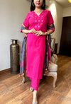 Karvi Handloom cotton Suit sets with linen Duppata
