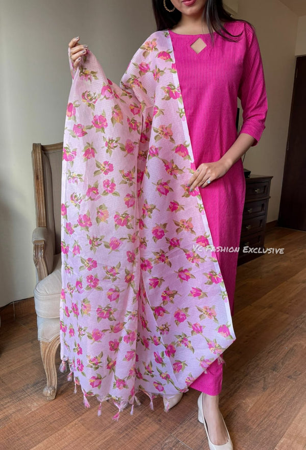Katha cotton suit sets with doria duppata-Buy1Get1