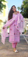Meenakshi Pink Embroidered Kota Doria