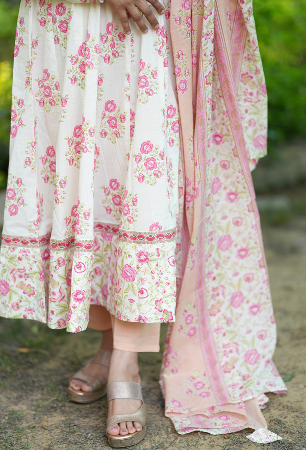 Pakhi Summer Cotton anarkali- attached lining