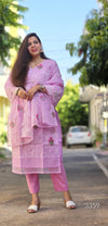 Meenakshi Pink Embroidered Kota Doria