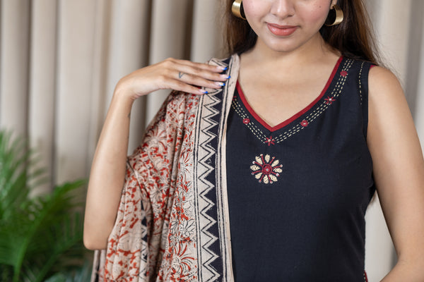 Saurini cotton kalamkari suit sets