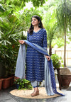 : Indigo Ikat Magic Kurta Set