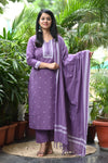 Lavender Pattu Handloom South Cotton weaving Suit sets