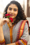 🌟Viraaya – Grey Pattu Cotton Kurta Set-with lining