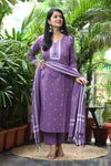Lavender Pattu Handloom South Cotton weaving Suit sets
