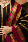 Veldhaari Pattu South Cotton – Midnight Gold Elegance