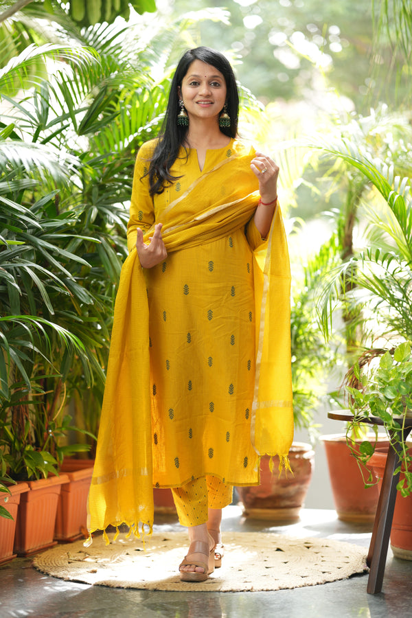 Pure Chettinad Weaving Handloom south cotton suit -4 colours