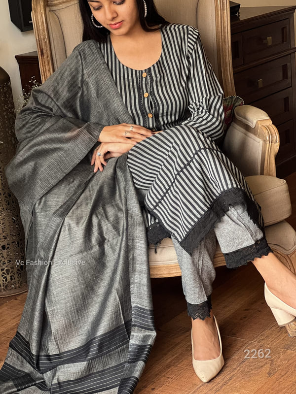 Black handloom cotton suit sets- Buy1Get1 Offer