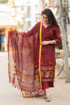 Mahul ⭐Premium Pure Linen Jamdani Suit Set