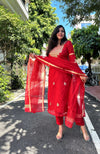 Mohini Kota Doria Red Suit Sets