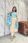 Khadi cotton embroidery suit sets-Buy1Get1