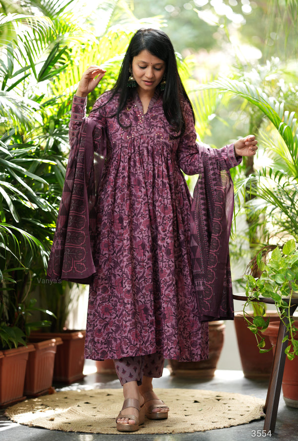 Sunidhi Handblock Alia Anarkali Set