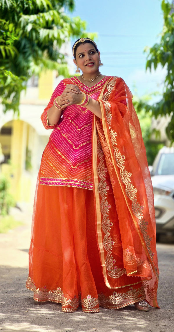 Kiran Kota Doria Gotta Patti Skirt Sets-Festive & Wedding