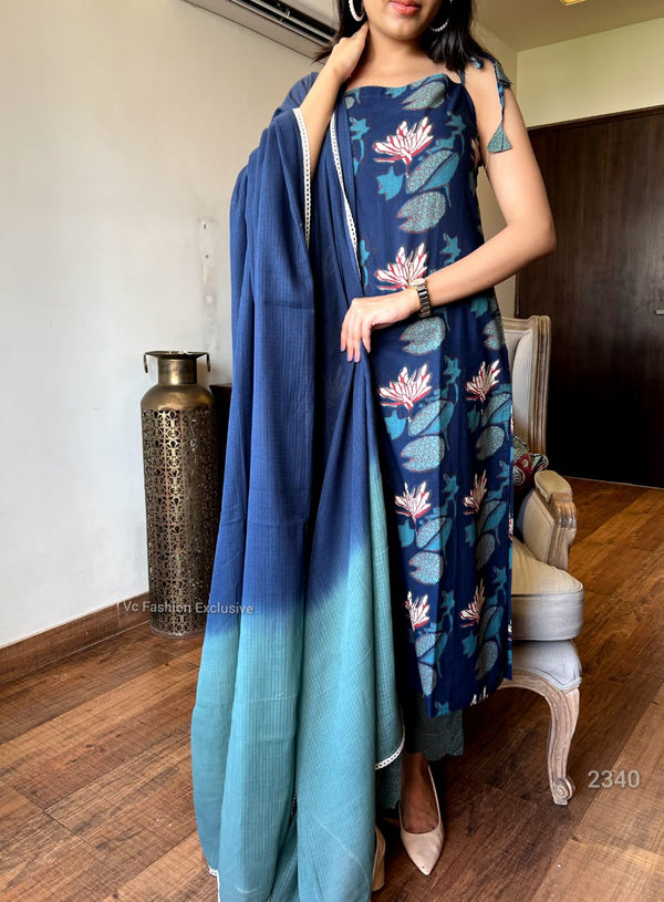 Midnight Bloom Strappy Kurta Set