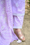 Blush lilac cotton embroidery suit sets