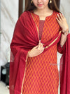 Ikkath rust handloom cotton-buy1get1