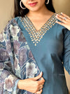 Blue hue silk suits