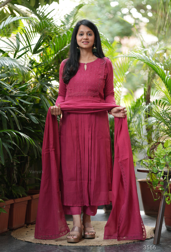 Pankuri Soft Kota doria A line Suit Sets