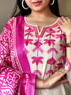Khadi cotton embroidery suit sets-Buy1Get1 pink
