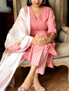 Khadi weaves peach handloom cotton suit sets